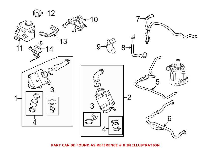 BMW Turbocharger Intercooler Hose - Upper 17127576280